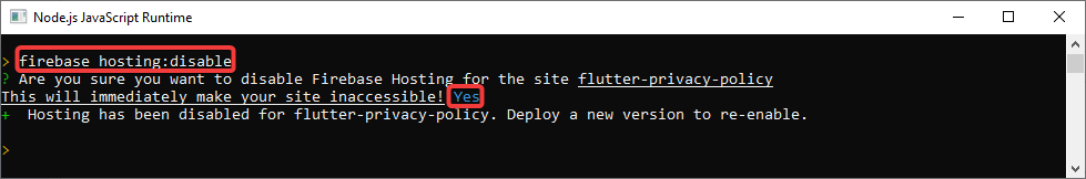 Firebase CLI stop hosting flutter web app