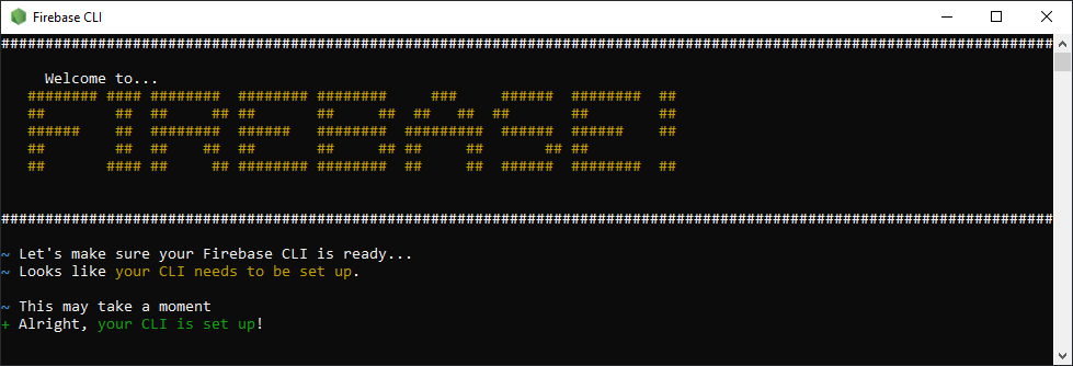 Firebase CLI finished setting up