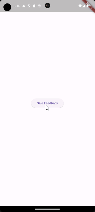 Showing the user feedback in flutter using a dialog