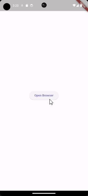 Open browser in Flutter using In App Webview package