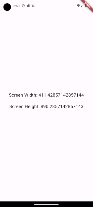 Displaying screen size in logical pixels in Flutter
