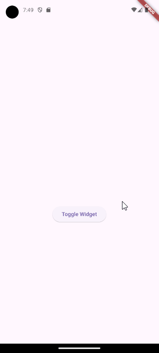 Flutter showing or hiding blue container widget while preventing the button from moving